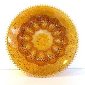 Vintage Tiara Sandwich Amber Glass Indiana Glass Co Deviled Egg Plate Platter